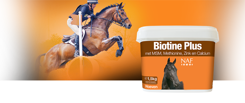 Biotine Plus bevat methionine, MSM, zink en calcium om gezonde hoeven te behouden