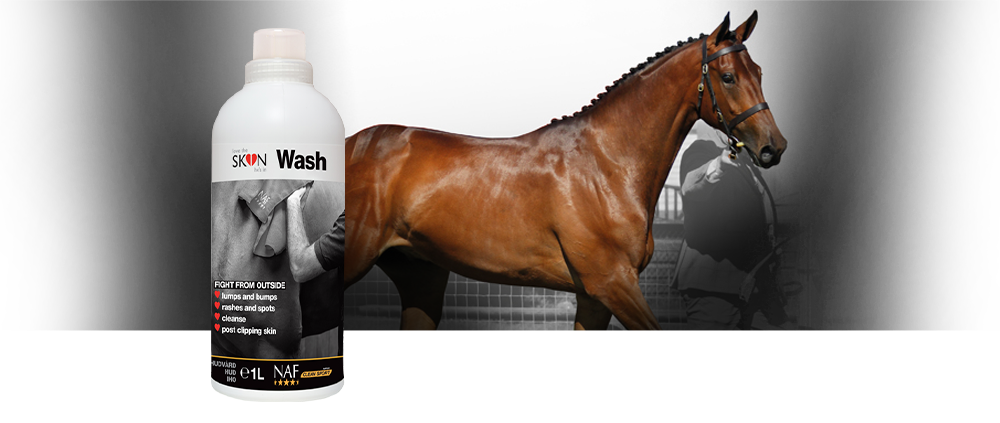 Skin Wash är en helt naturlig pälstvätt som erbjuder den högkvalitativa hudvård som din häst förtjänar
