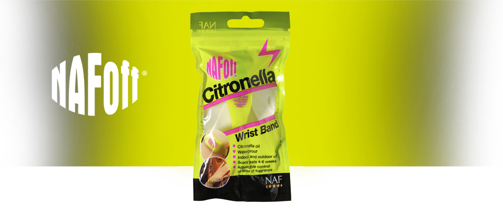 NAF Off Citronella Armband är ett siliconarmband som innehåller citronella olja.