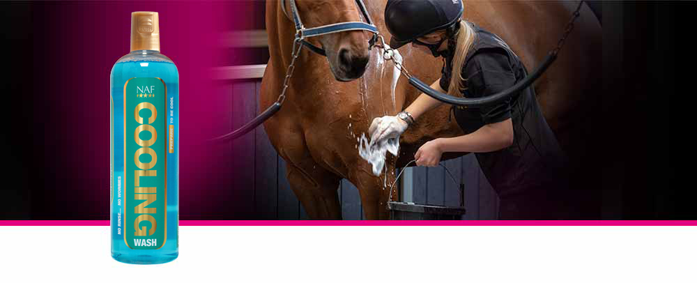Tvätta bort hästens smuts och svett med denna kylande linimentstvätt.