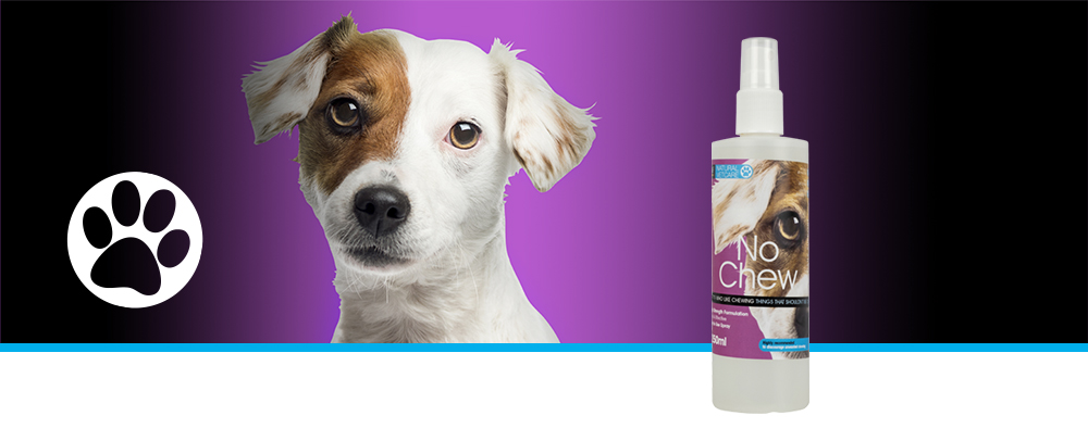 A safe effective deterrent spray for using as part of behavioural training to dissuade unwanted chewing in dogs and cats.